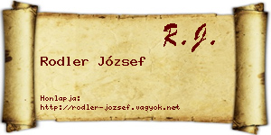 Rodler József névjegykártya
